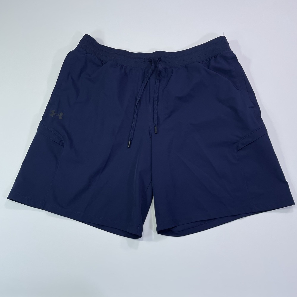 Under Armour Cargo Shorts Mens XXL 38x9 Blue Elite Athletic Work Out Gym